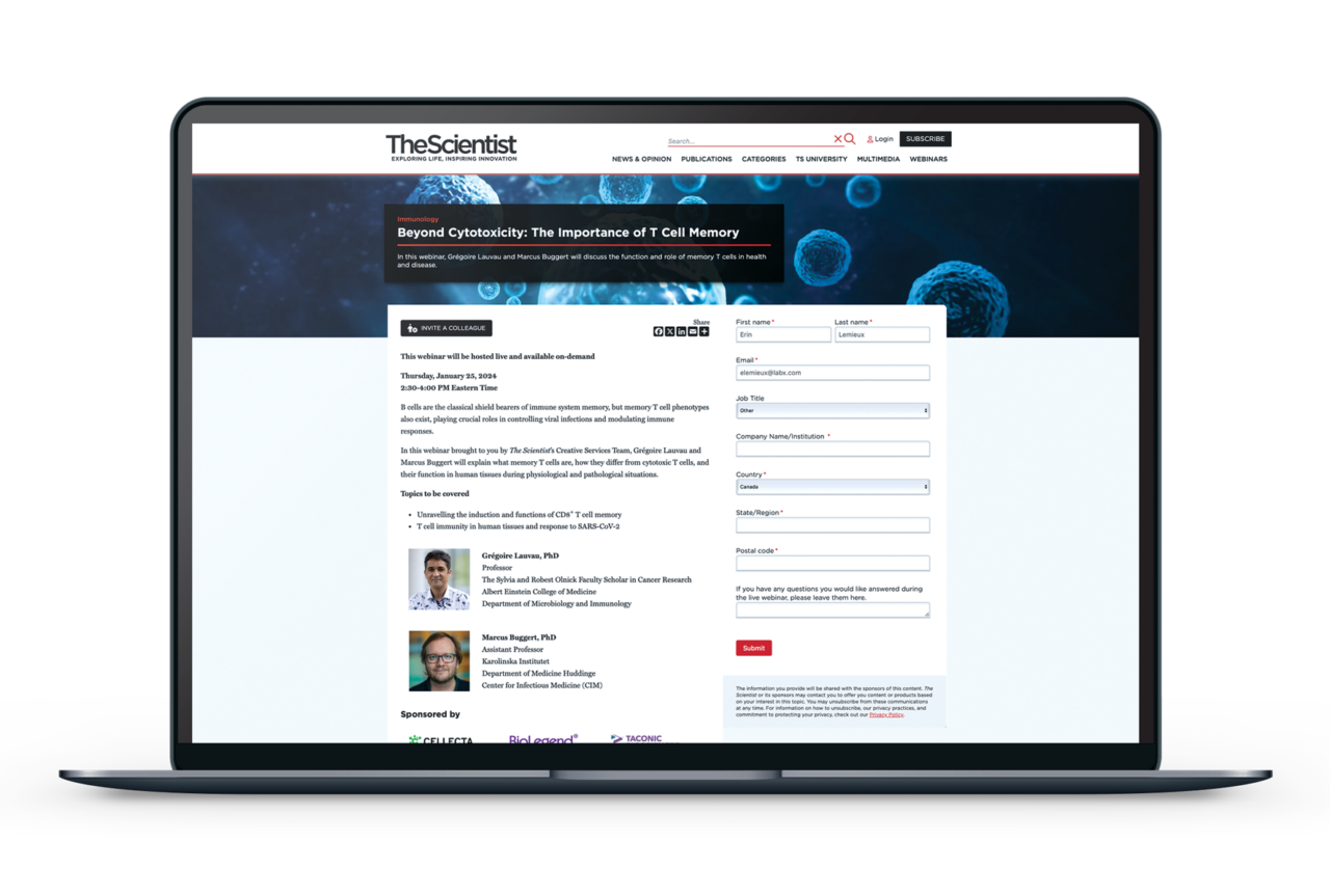 Science Webiner Webinars & Online Events - The Scientist Media Kit